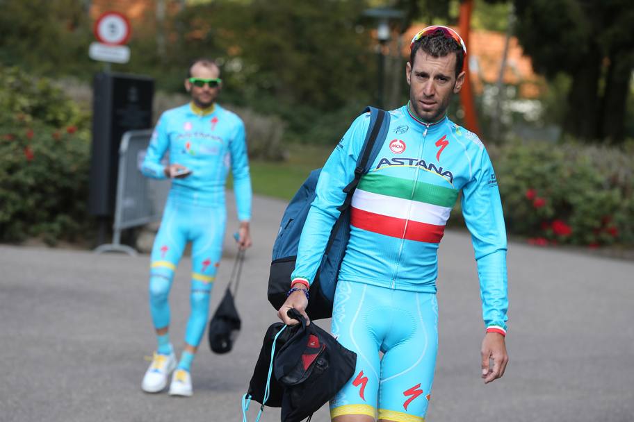 Giornata in parte dedicata agli allenamenti a Apeldoorn, nei Paesi Bassi, per la partenza del Giro d&#39;Italia numero 99. Bettini